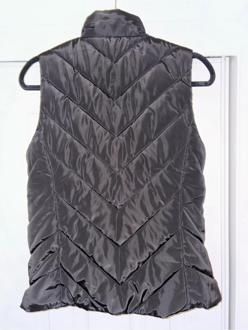 Michael Kors Black Quilted Puffer Vest with Gold-Tone Zip